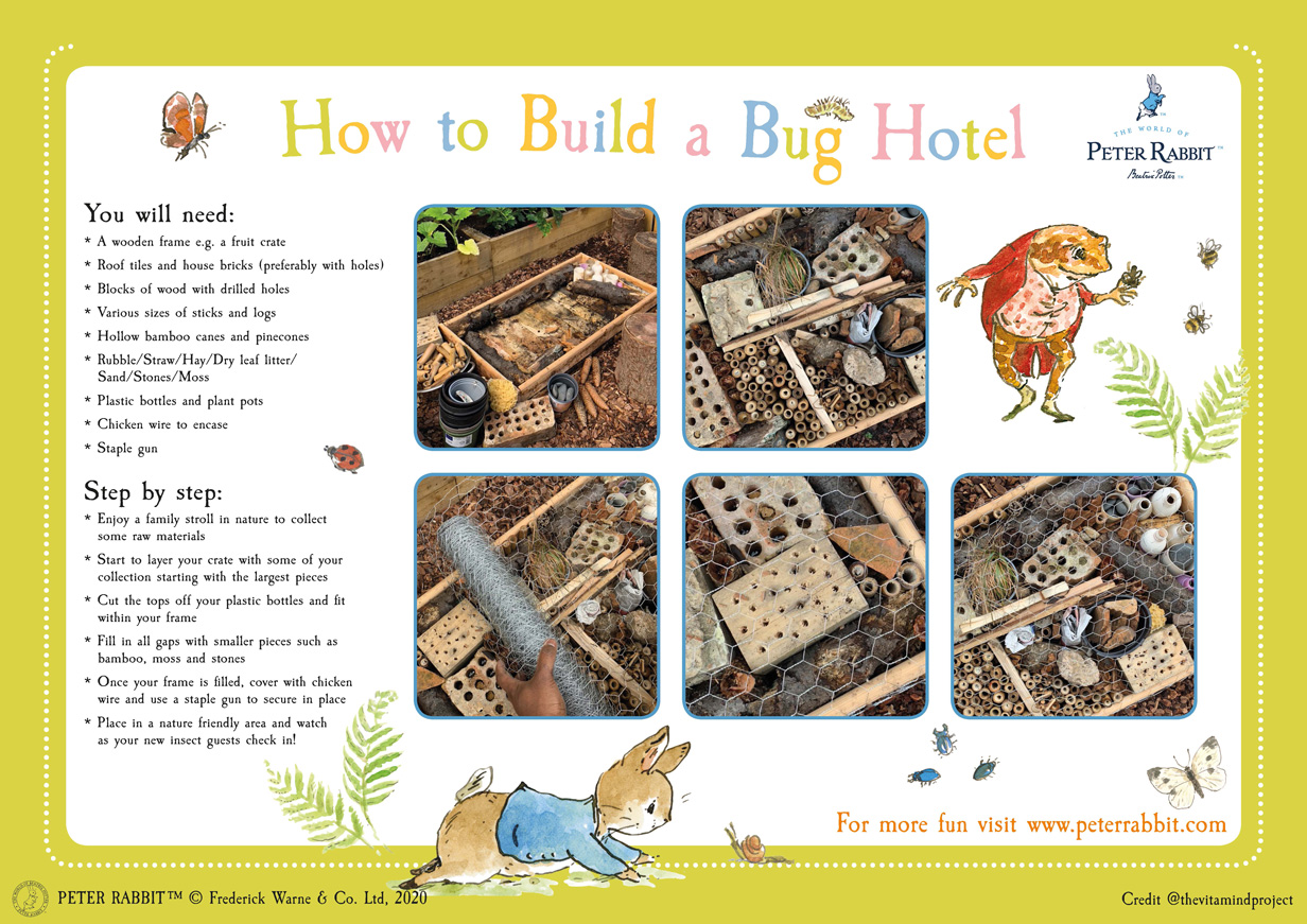 The cover image of the Make a Bug Hotel Activity Pack on the Peter Rabbit website