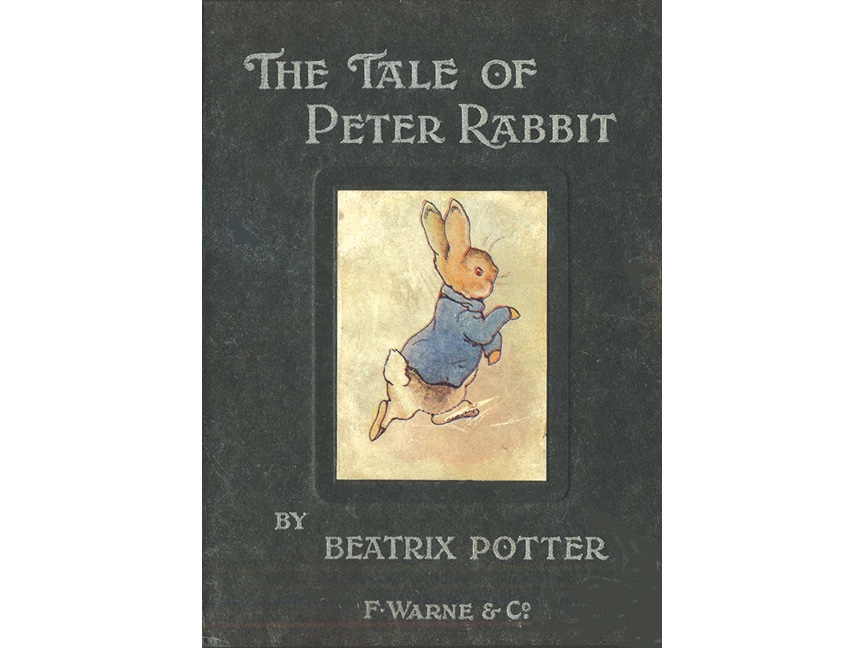 An image of the first book - The Tale of Peter Rabbit - to be commercially published for Beatrix Potter.